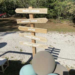 Panneau directionnel en bois